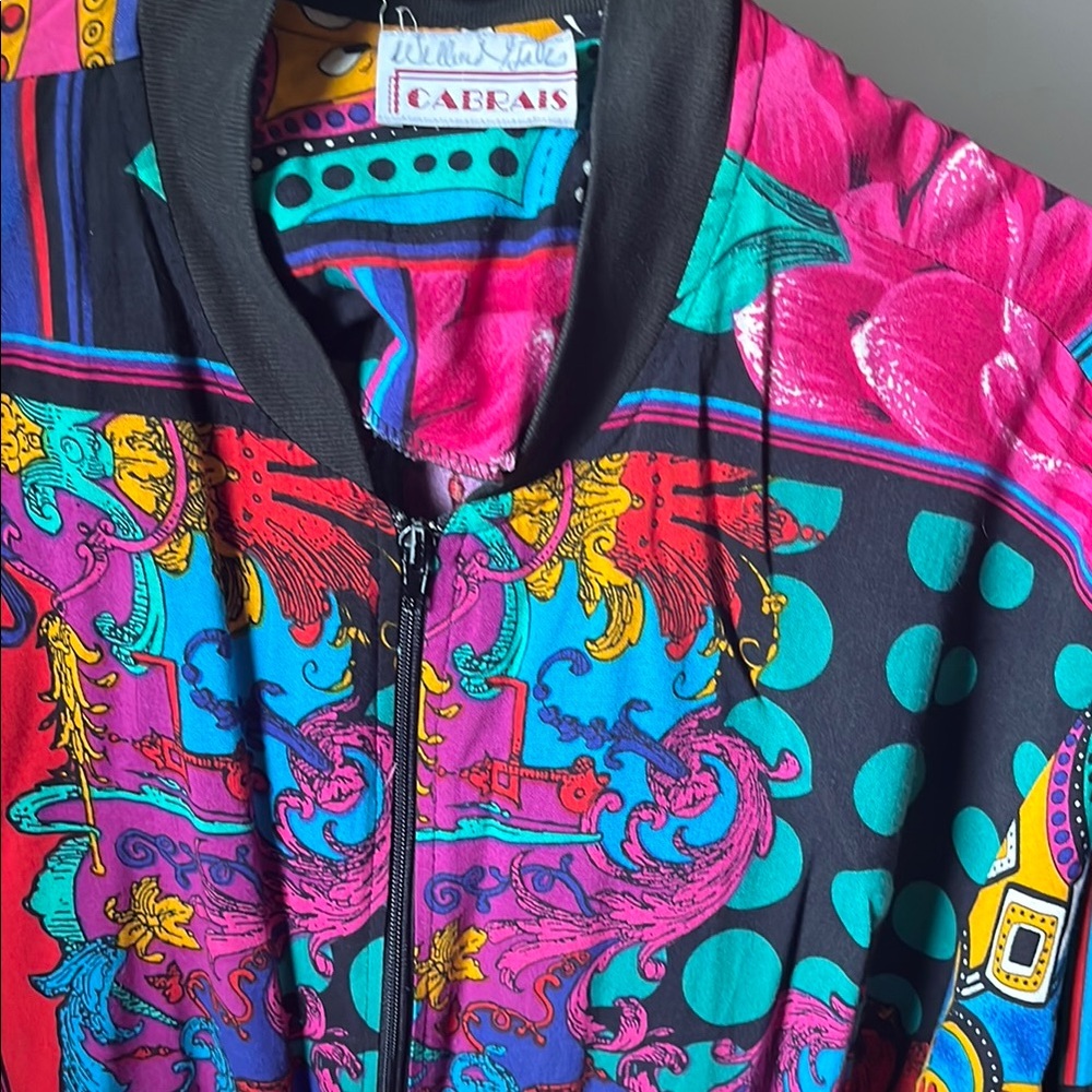 CABRAIS Colorful 90s Zip Up Jacket